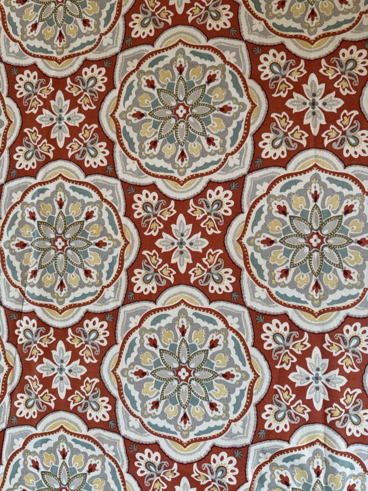 2 Traditions by Waverly Panels (1Pr) Pair Ea 50”X62” Burndt Orange Turquoise
