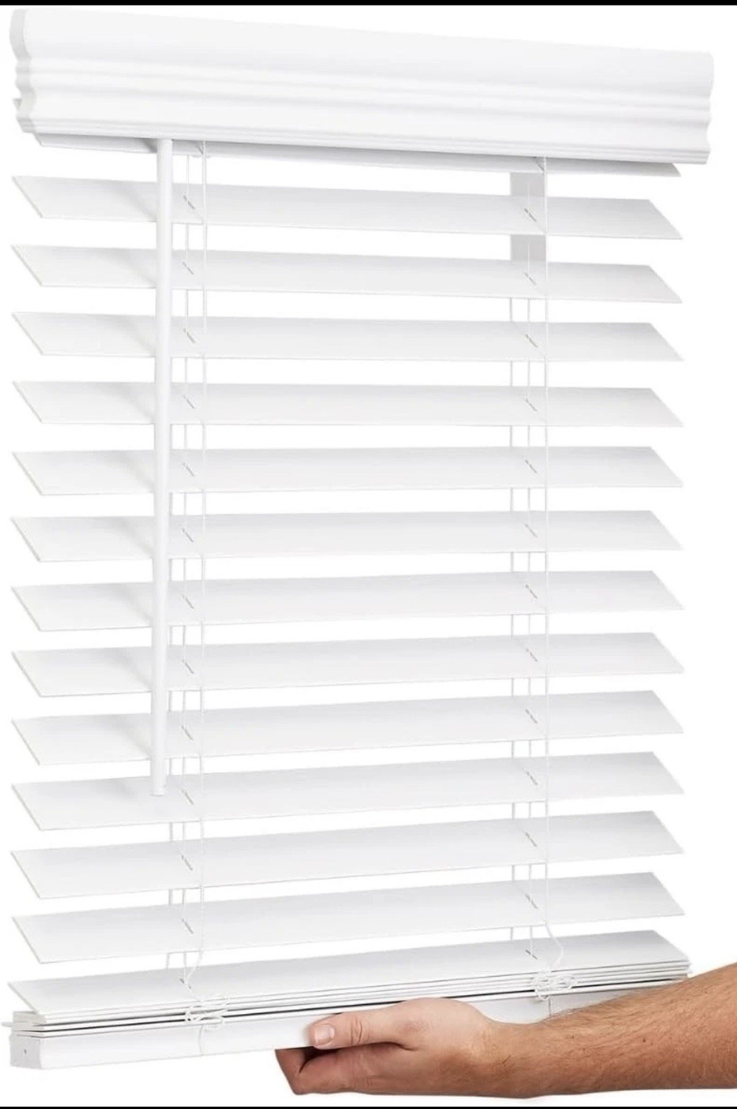 Lotus & Windoware Cordless 2 Inches Faux Wood Blind, 35’’ Wide x 60″ Long, White