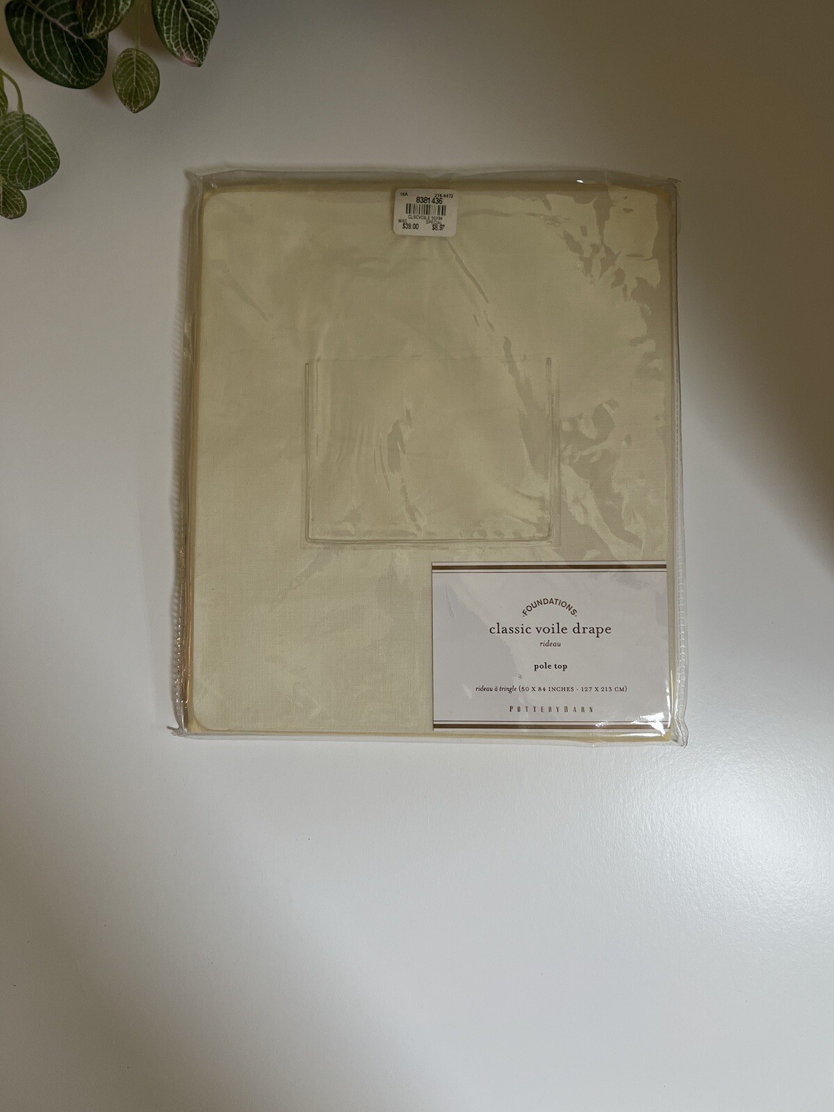 New Pottery Barn Foundations Classic Voile Drape Pole Top 50X84 In 127X213 cm