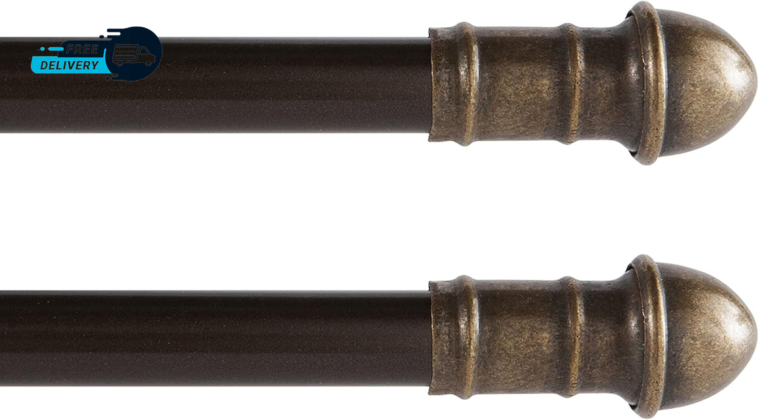28 48 In. Adjustable Petite Café Curtain Rod 2 Pack 7/16 In. Diameter Bronze