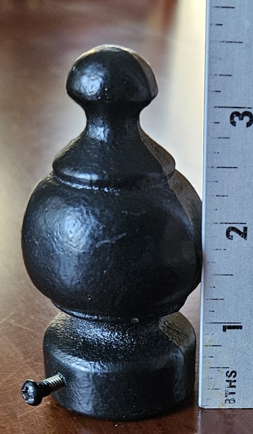 Black Cast Iron Decorative Finials Set 4 Heavy Industrial Farmhouse Decor 1″ Rod