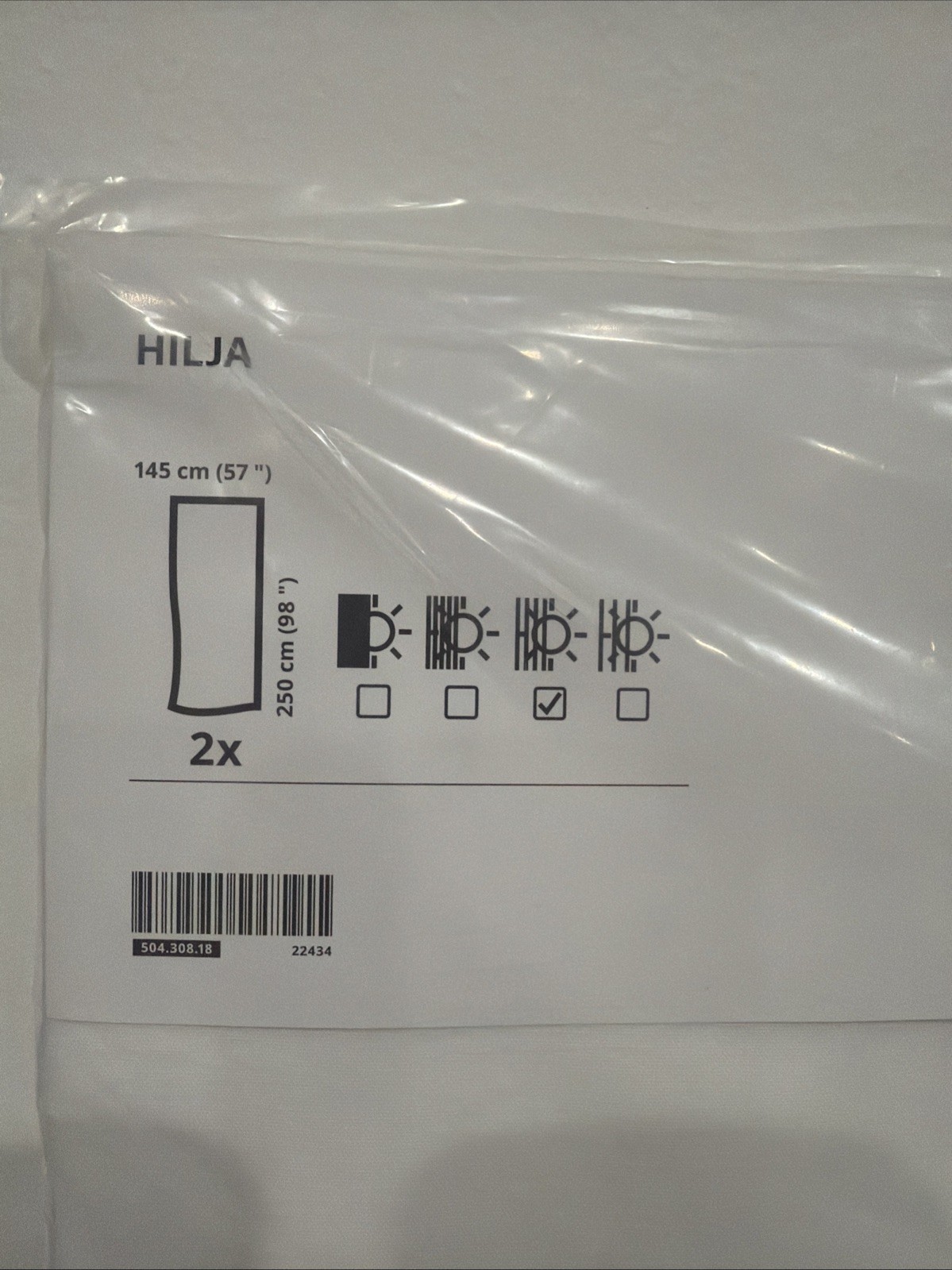 Ikea Hilja Curtains 2 Panels (1 pair) 57″ x 98″ White – New 504.308.18 22434