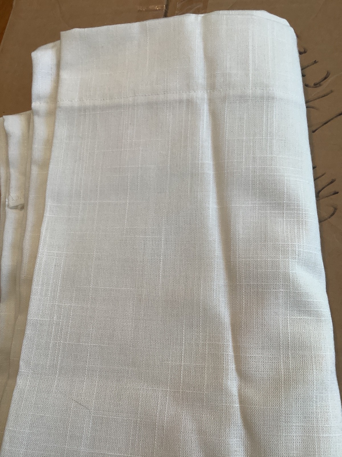 sheer window curtains cream textured 60” wide by 58” tall, set of 2