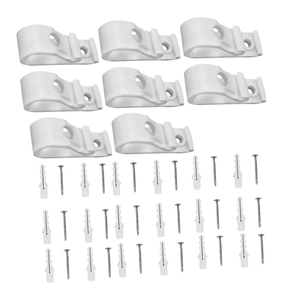 2 Set White Child Safety Hooks for Curtains Reusable Plastic Cord Chain Clips