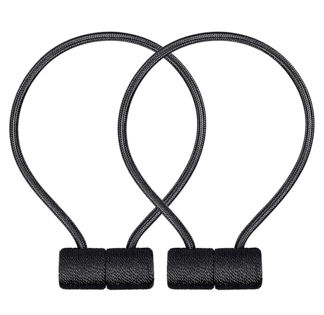 2pc Black Nylon Curtain/Drapes Strong Magnetic Tieback Holders ▪︎ Home Travel RV