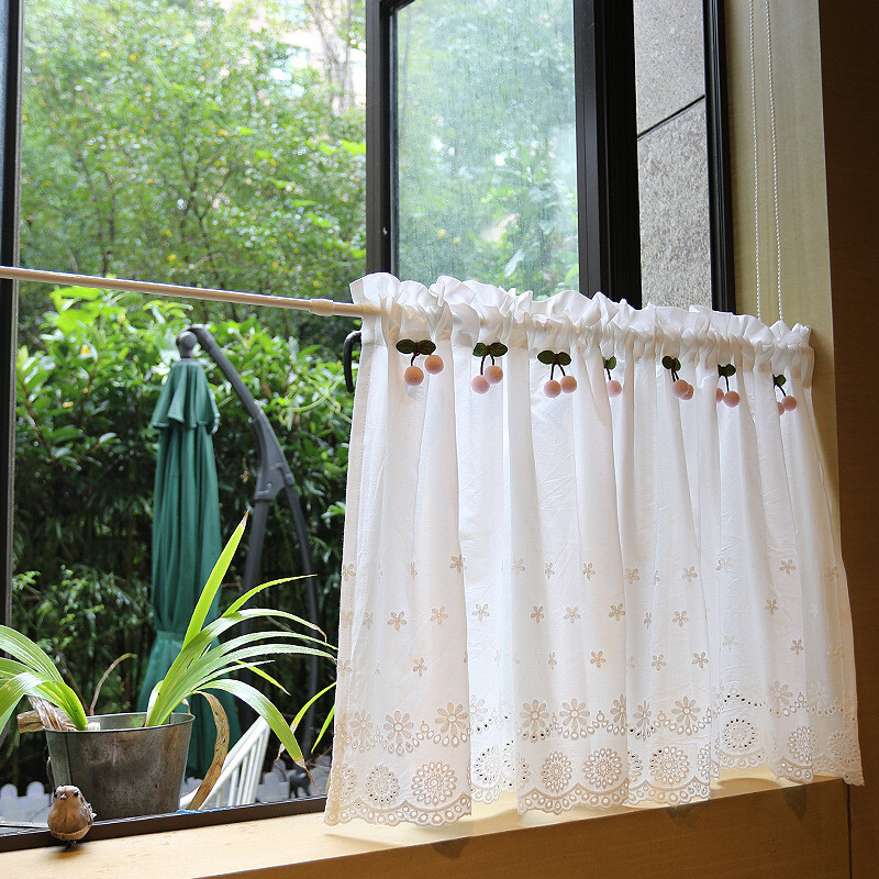 Iris Township Tour Pink Cherry Embroidered Curtains