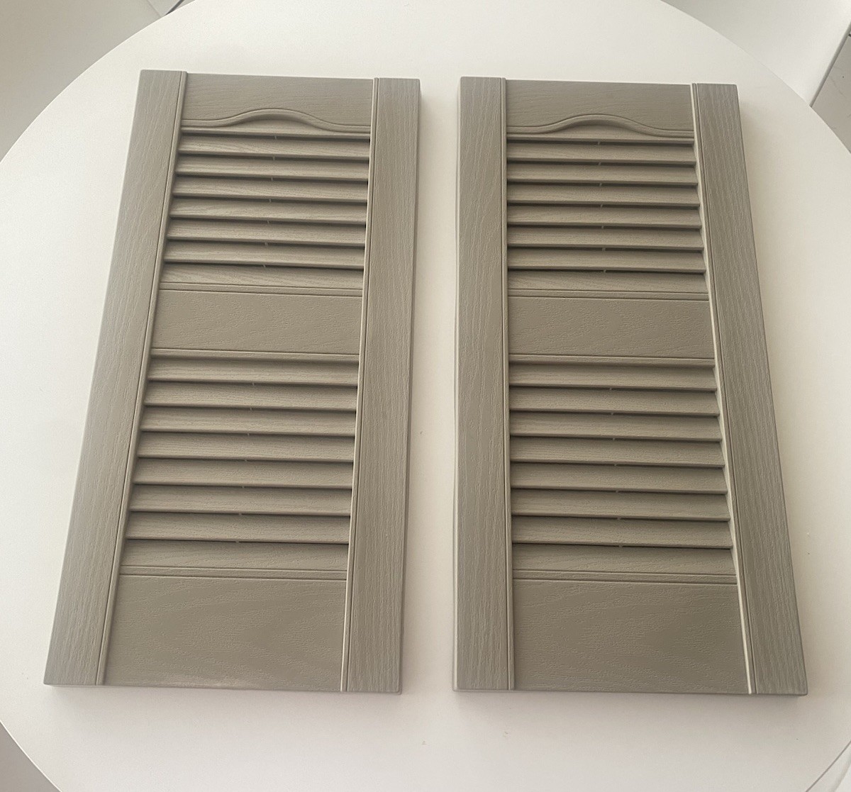 Ekena Millwork Vinyl Open Louver Shutters 12” x 25” French Roast (Pair)