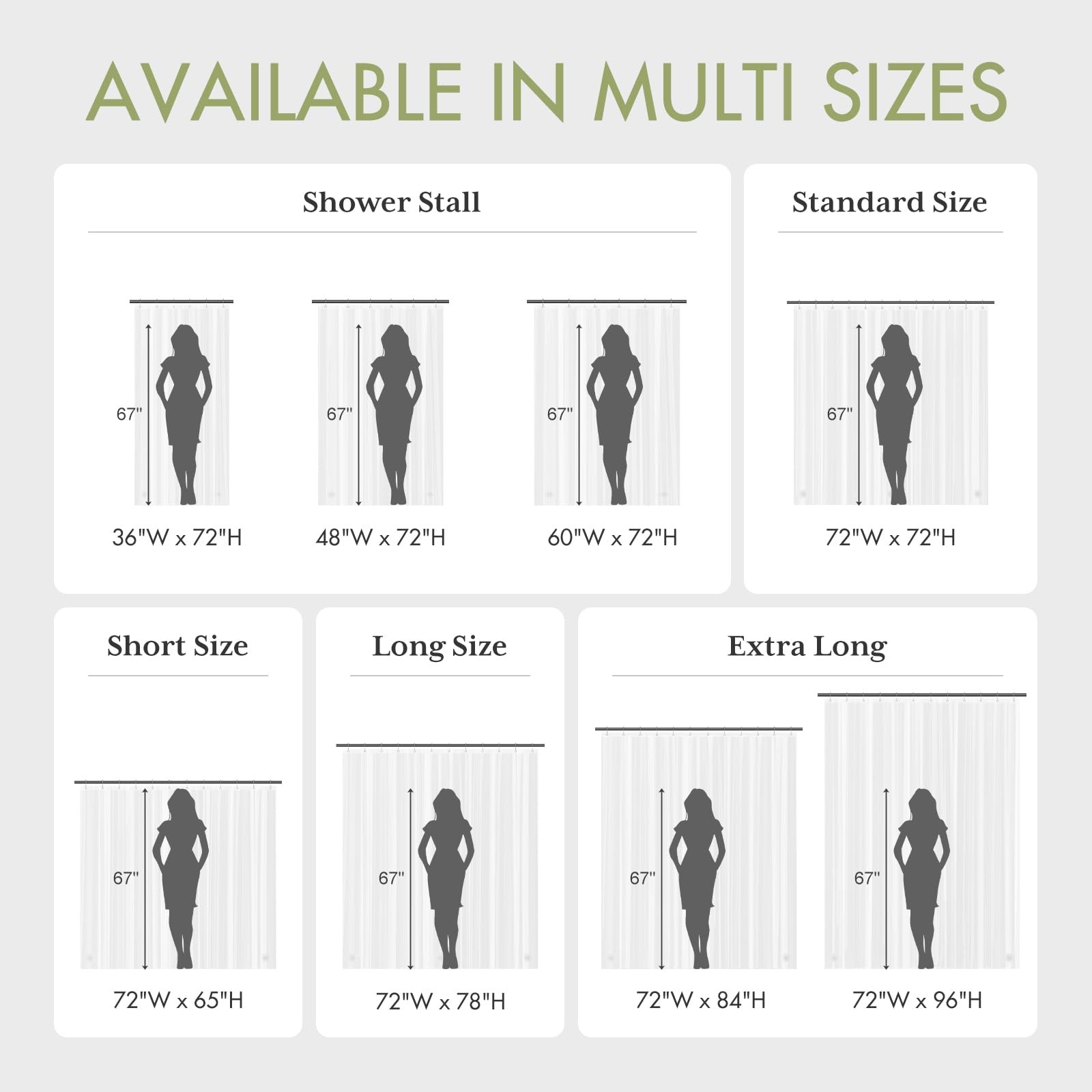 AmazerBath Shower Curtain Liner, 72×72 Clear 72″W x 72″L (Pack of 1),