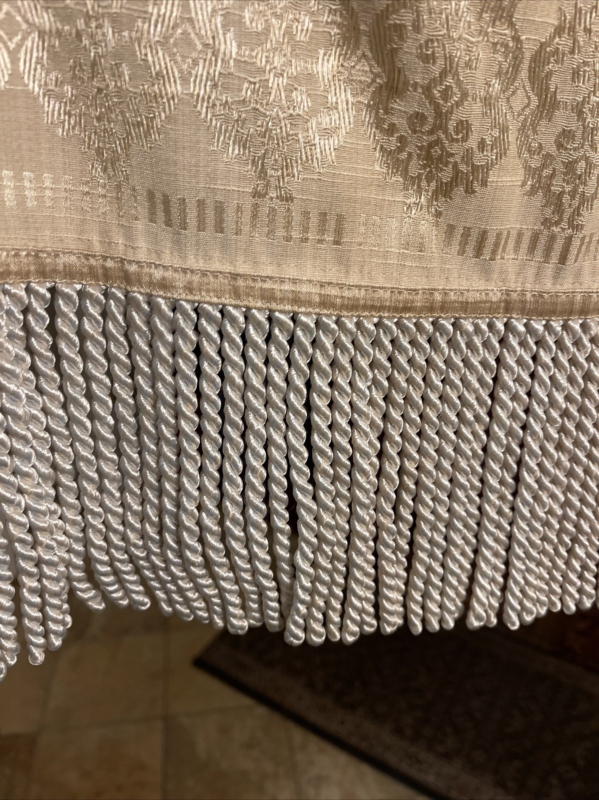 Victorian Peri Gold on Gold Demask Valance Bullion Fringe 44×25 Including Fringe