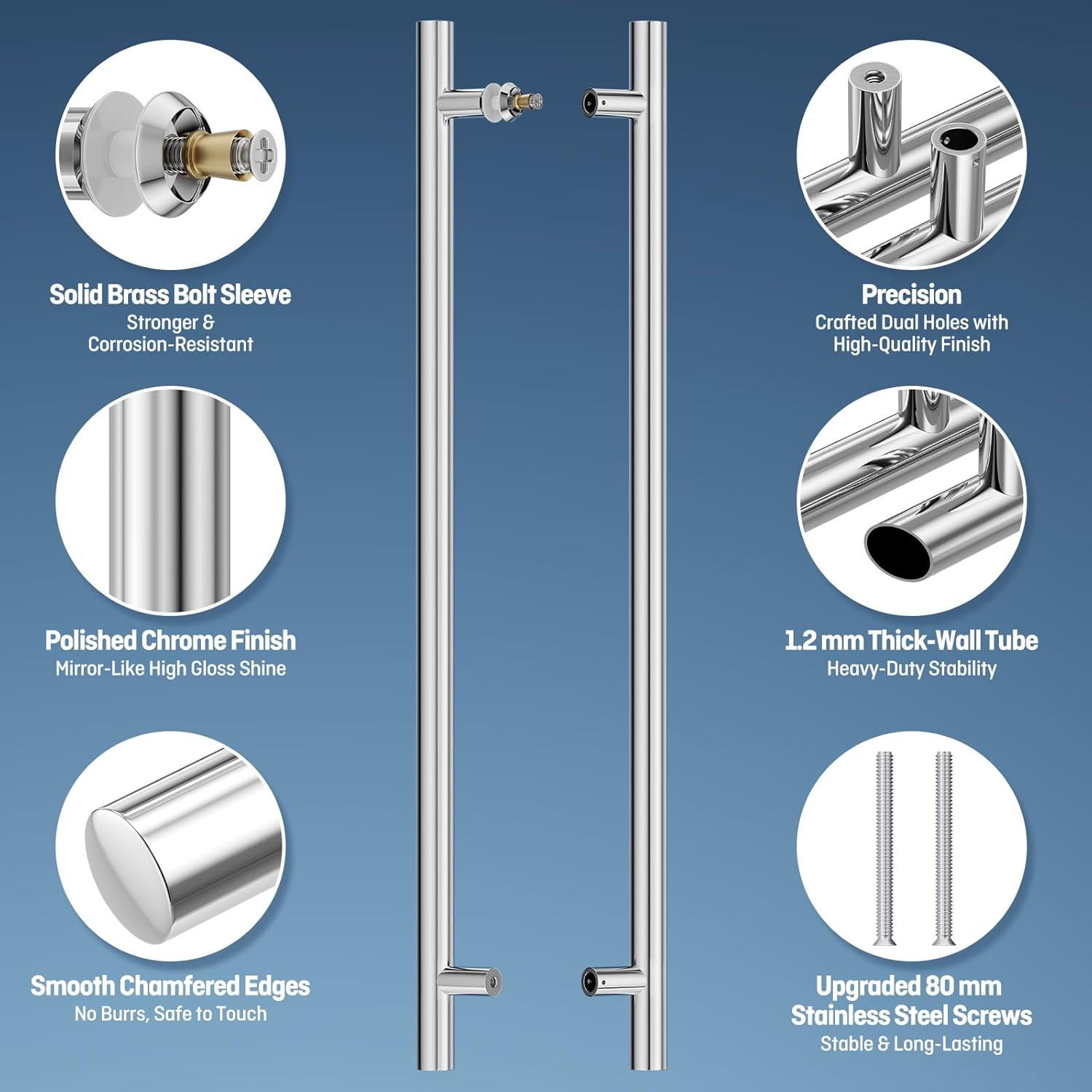 Ladder Style 36″ Push Pull Door Handle,Back to Back, 760Mm (29-15/16 Inch) CTC,