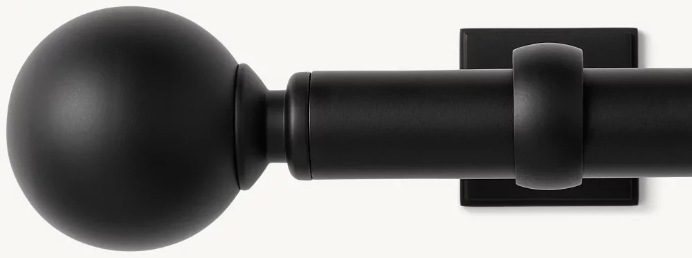 Restoration Hardware Easton Solid Brass Ball Finials (Set of 2) Medium Black