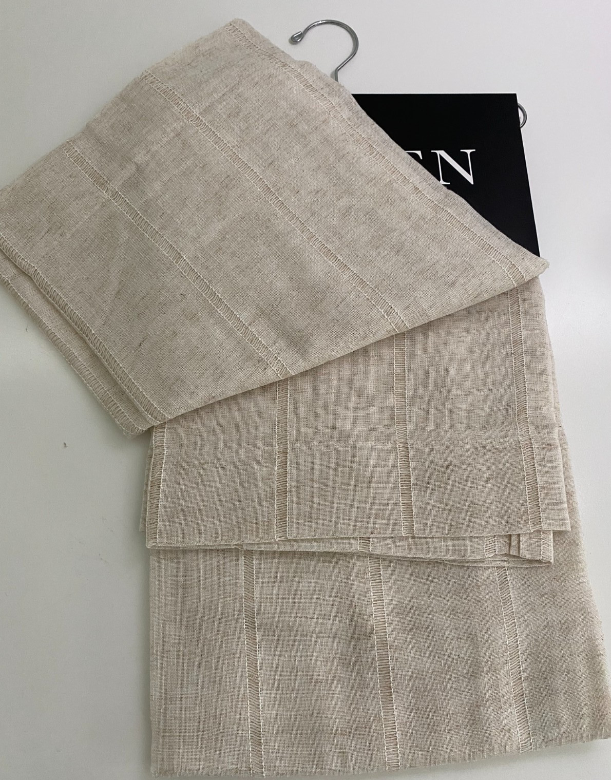 New Ralph Lauren Window Curtains 2 Panels Beige 54 x 84″ Linen Hamilton Back Tab