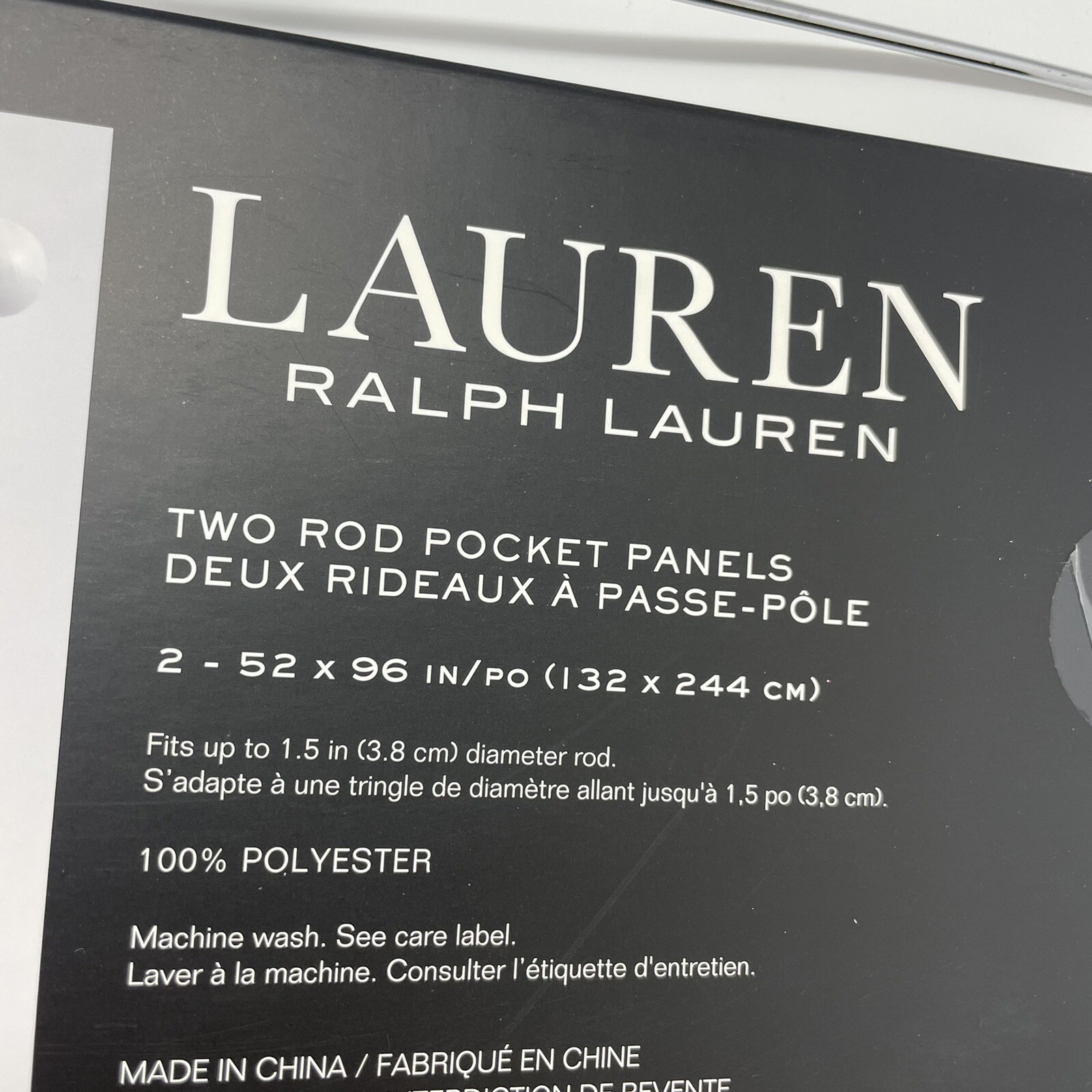 Ralph Lauren 52×96 CALDWELL INDIGO Drapes Curtains Blue Cobalt Striped Stripes