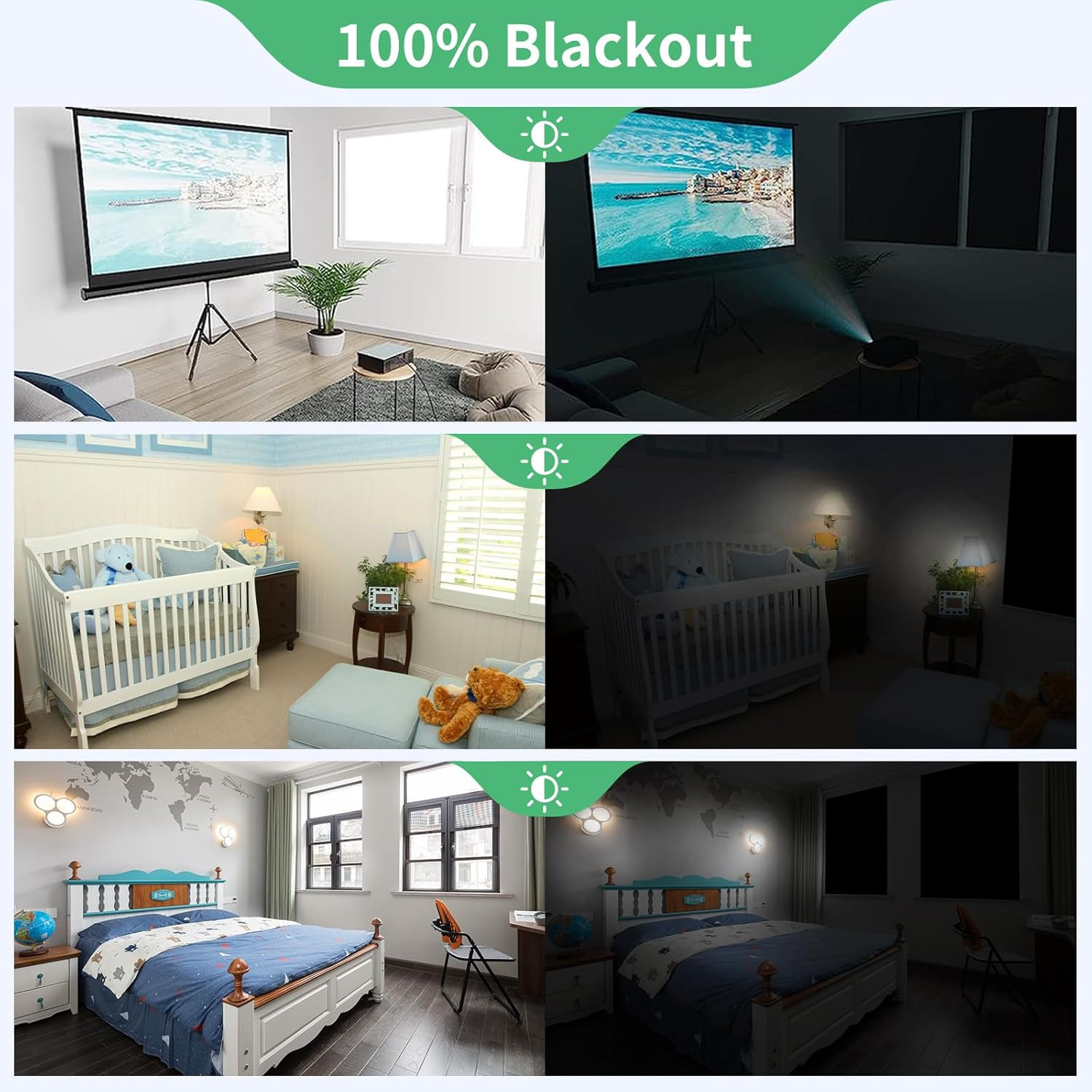 100% Blackout Blind Curtains Window Cover [157″ X 59″ XXL] [DIY Cut to Any Size