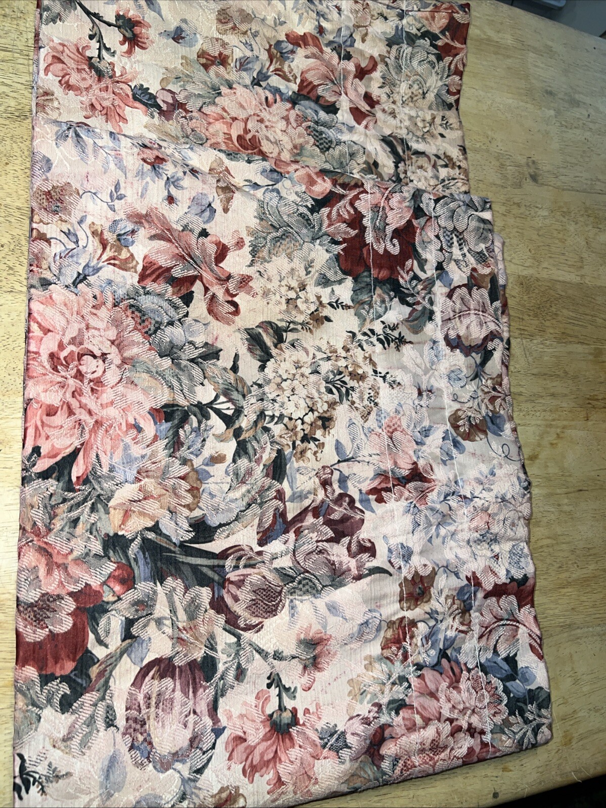 2 Bold Floral Tapestry Jacquard Valances 17”x96” Ea Shabby Cottage Boho USA Pink