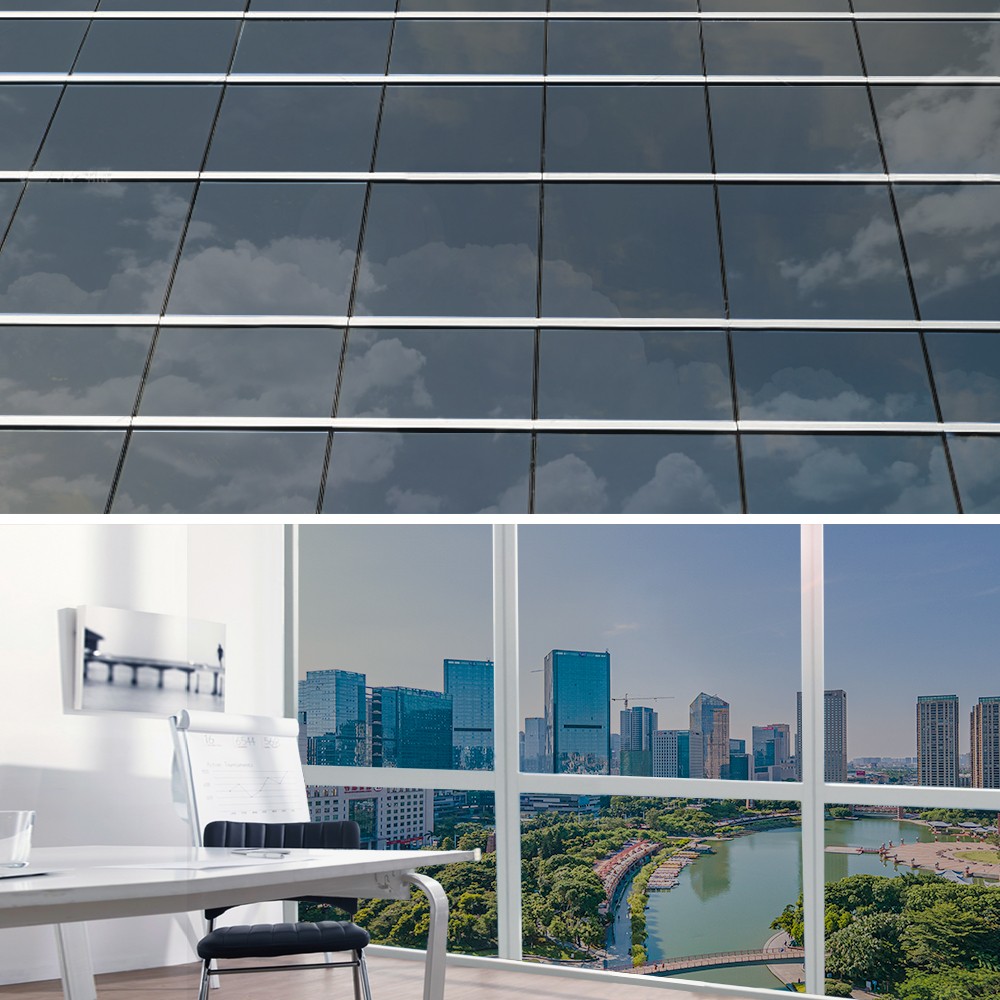 Gray Silver Heat Insulation Window Film, Static Window Sunshade Glass Film