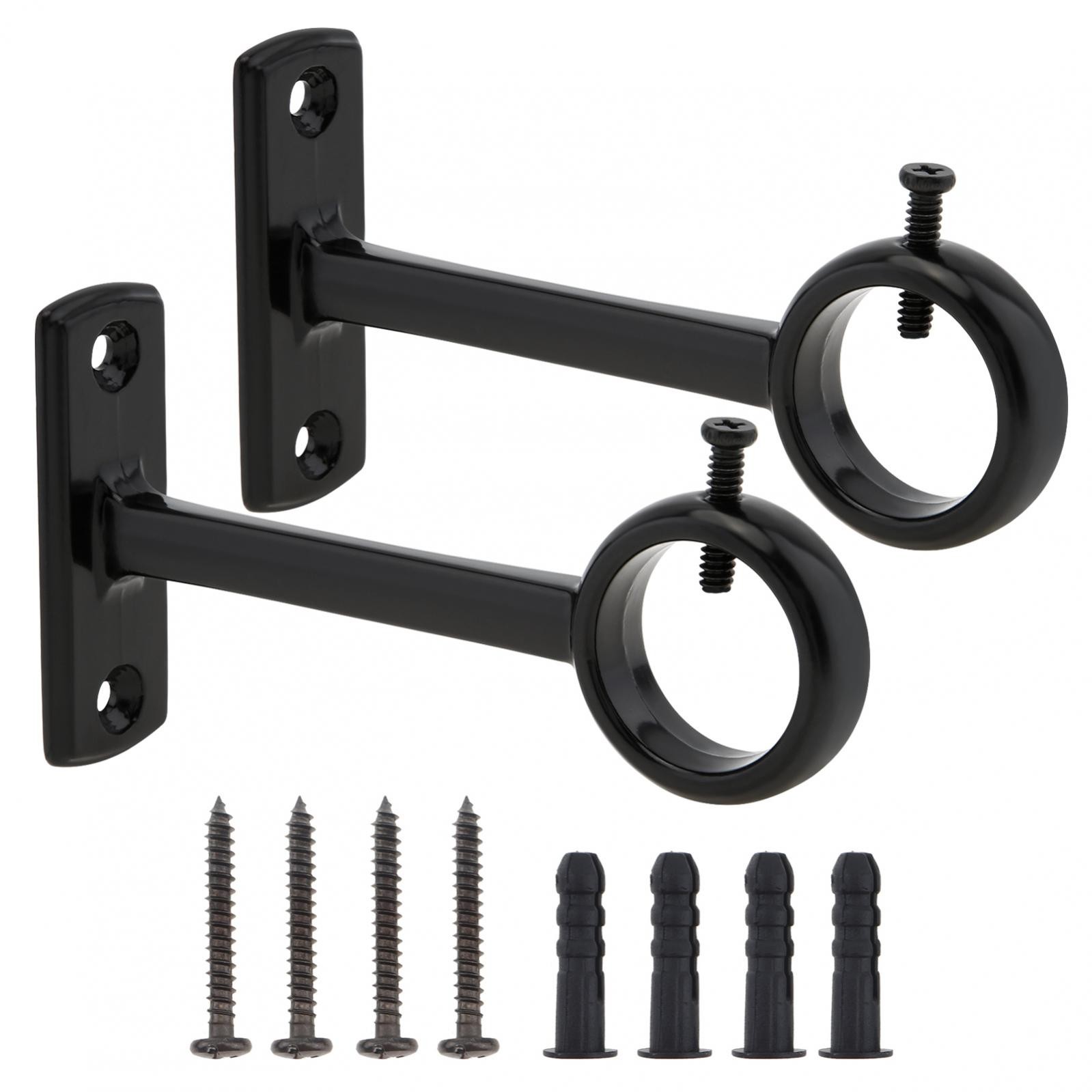 Ceiling Mount Curtain Rod Brackets 2 Pack Hooks Hangers for 1 Inch Drape Pole