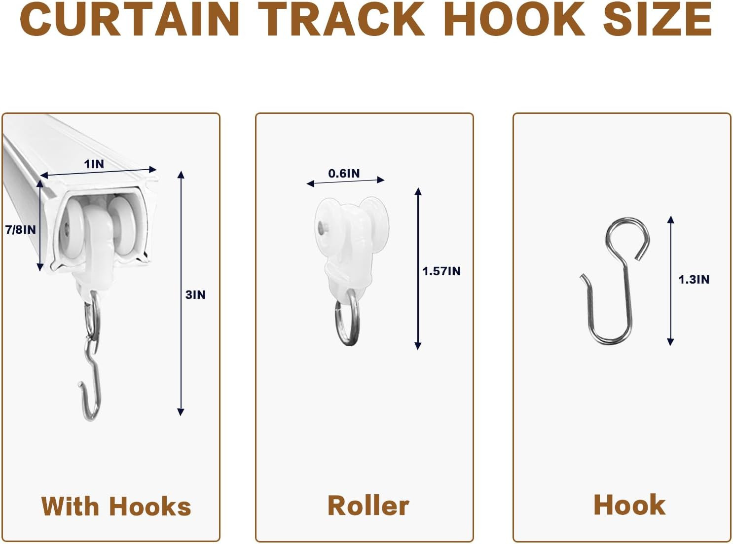 10 Pcs Roller Hooks for Curtain Track, Smooth Quiet Glider Rollers and Hooks …