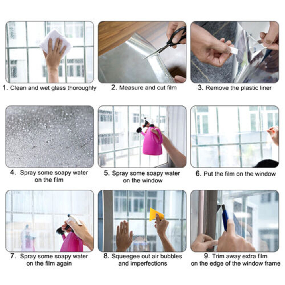 4/8Mil Security Window Film Clear Self-Adhesive Anti Shatter Glass UV Protection