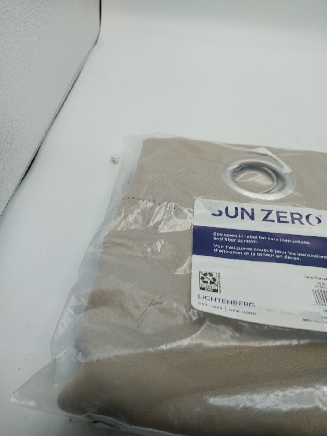 Sun Zero Panel Curtain Grommet 40in x 63in Taupe