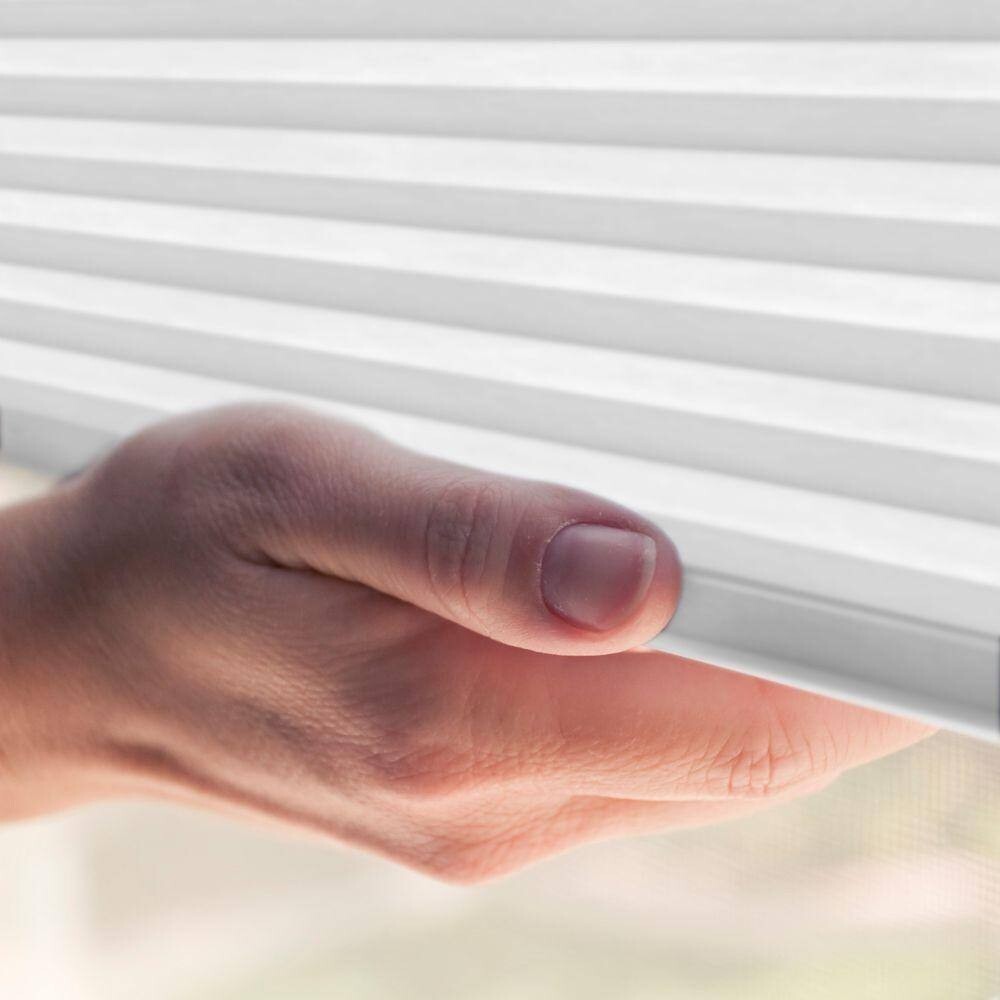 HOME DECORATORS Shadow White Cordless Blackout Cellular Shades 27 W x 64 L in.