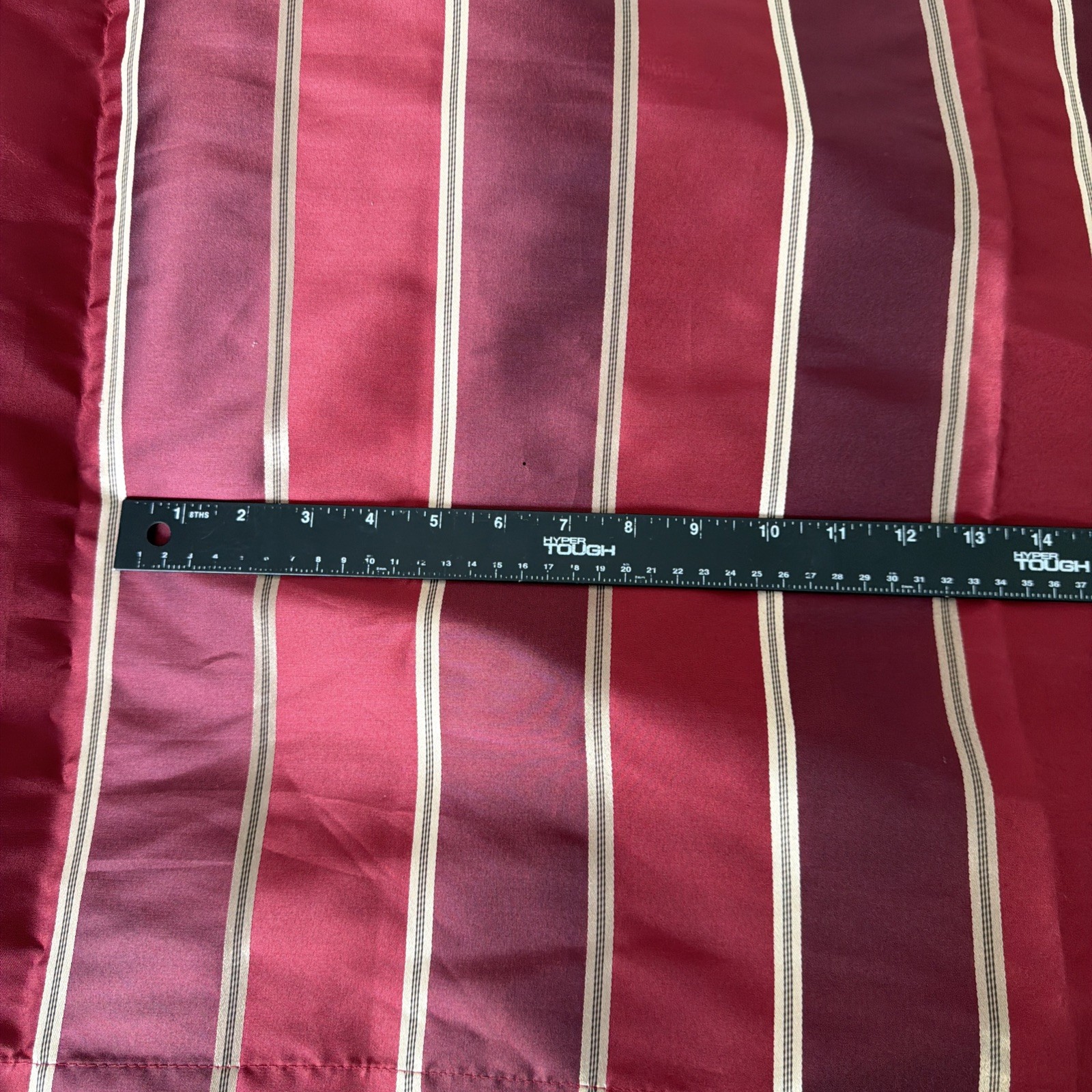 World Market Lot 2 Curtain Panels 54” X 84 Bronze Grommet Red Gold Stripe Lined