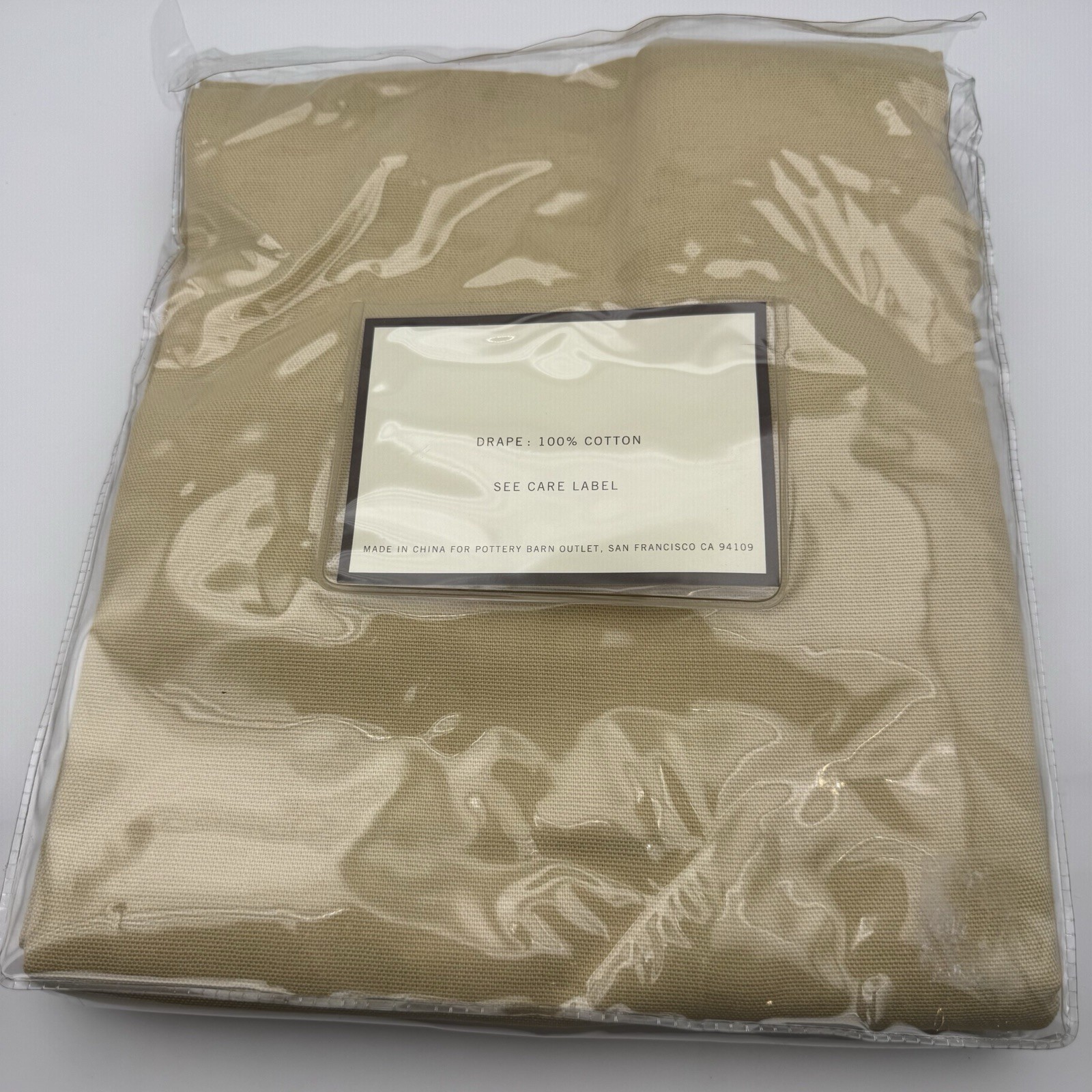 Vintage Pottery Barn Sailcloth Drapery Panel 44 x 84 Pole Top 100% Cotton NWT