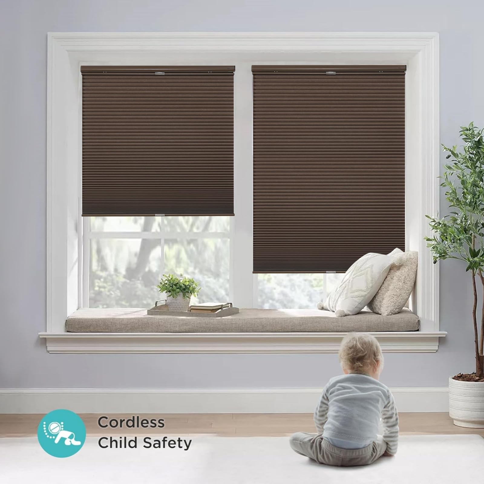 Joydeco No Tools No Drill Window Blinds For Indoor Windows Blackout Shades