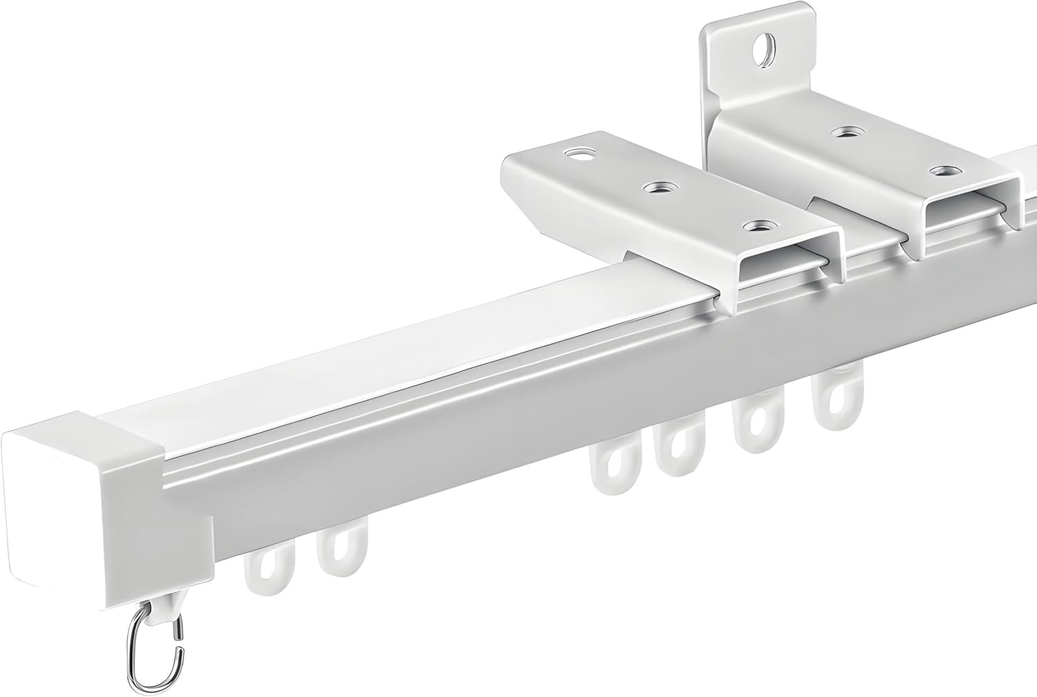 Retractable Curtain Track System, 6.9-8.5Ft/82.7-102.4In Ceiling & Wall Mounting
