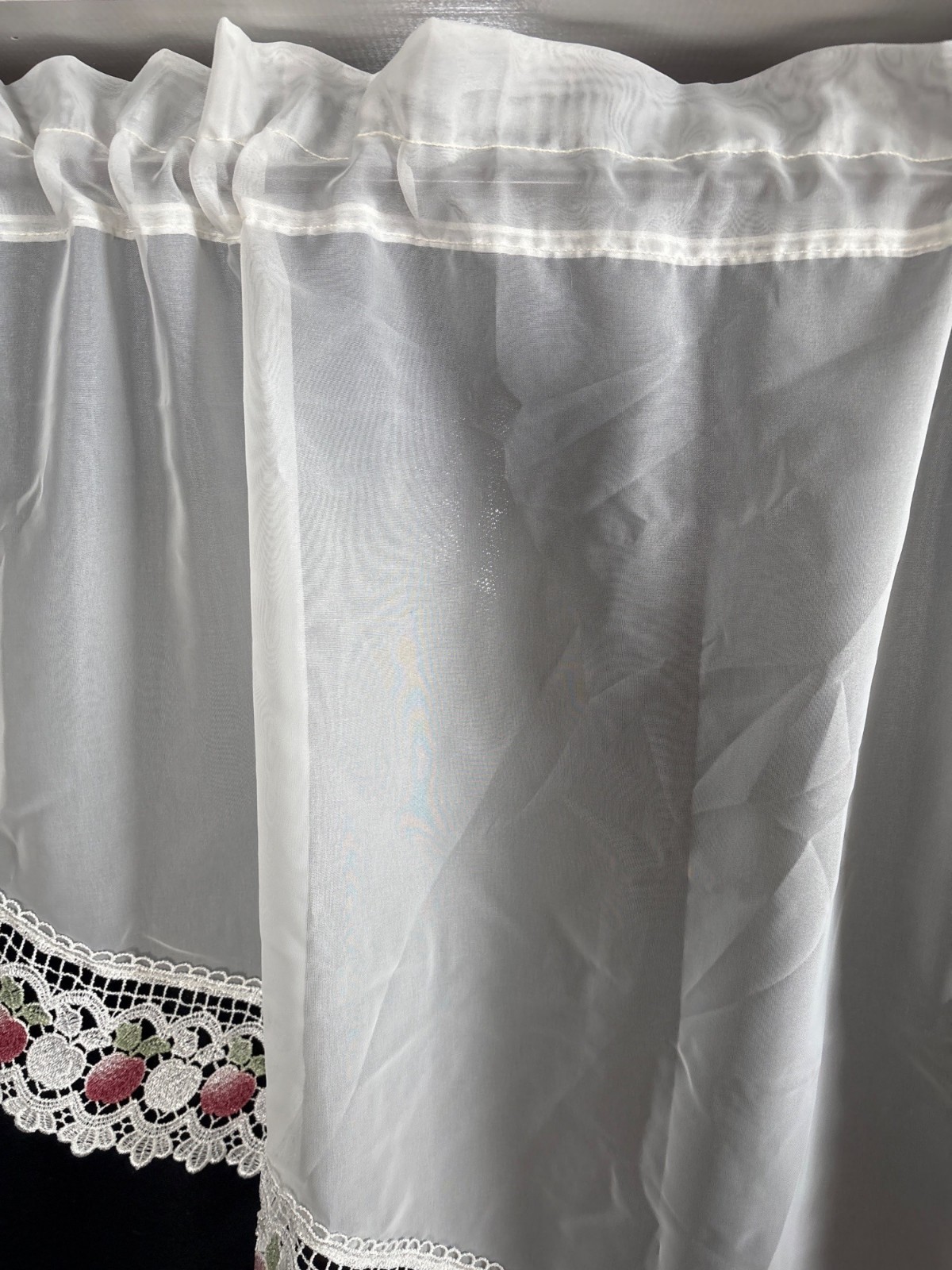 Cream Apple Kitchen Curtains Swag & Tier Set 60″ W x 30″ L & 60″ W x 24″ L
