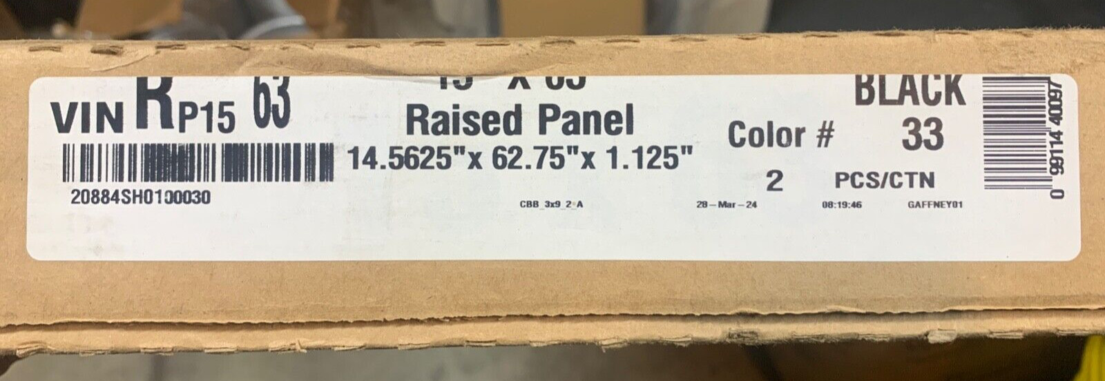 Ply Gem VINRP1563 33 Raised Panel Polypropylene Shutters Pair in Black