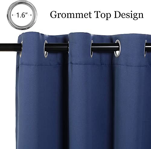 Blue Curtains 84 Inch Long Blackout Curtain for 52″W x 84″L (Pack of 1) Navy