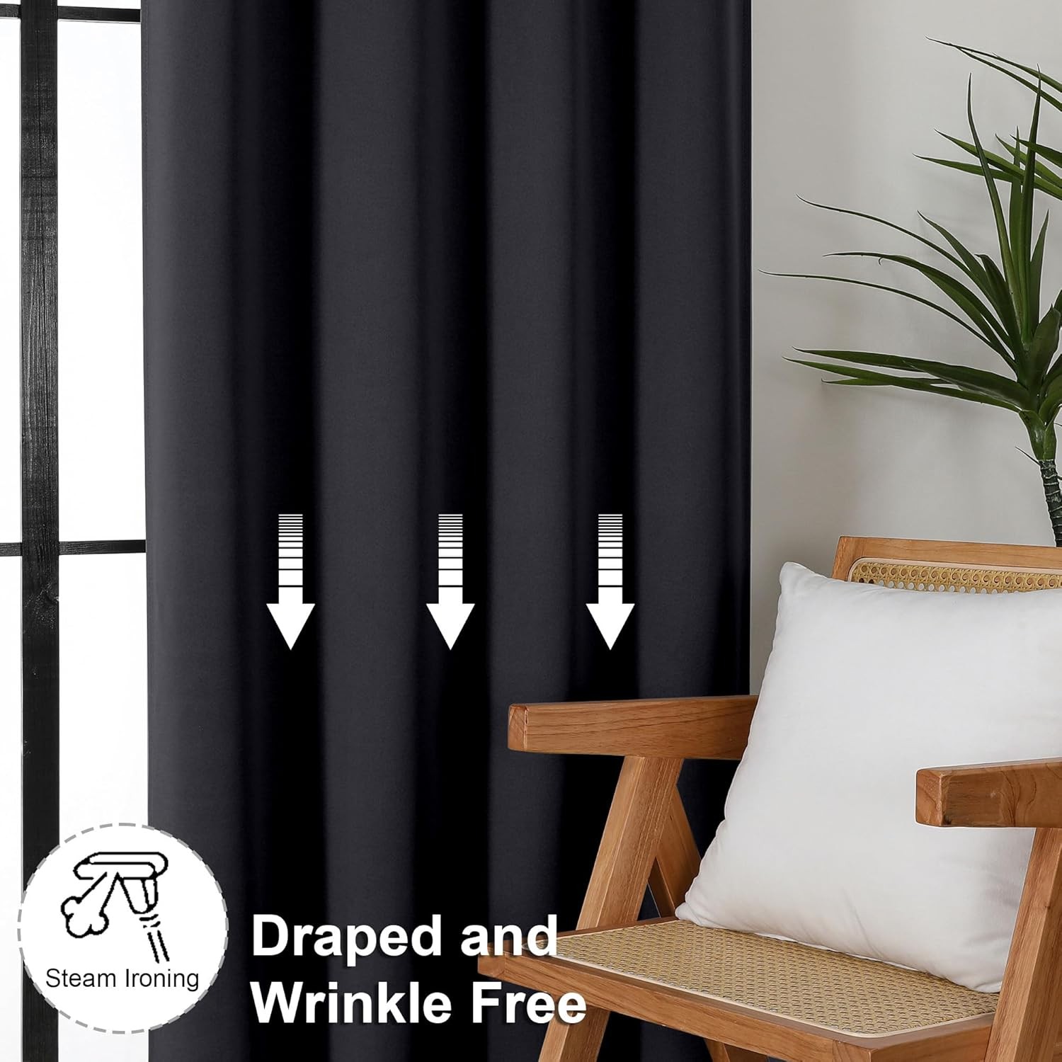 Ava Blackout Extra Long 10ft Curtains for Patio 120 Inches Long 2 Panels Set,