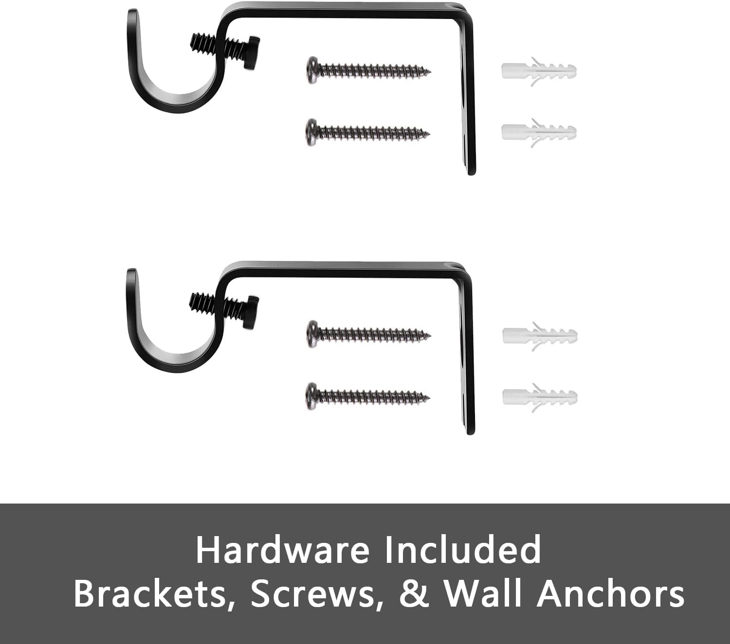 Curtain Rods for Windows 32-62 Inch, 5/8 Inch Decorative Matte Black Splicing He