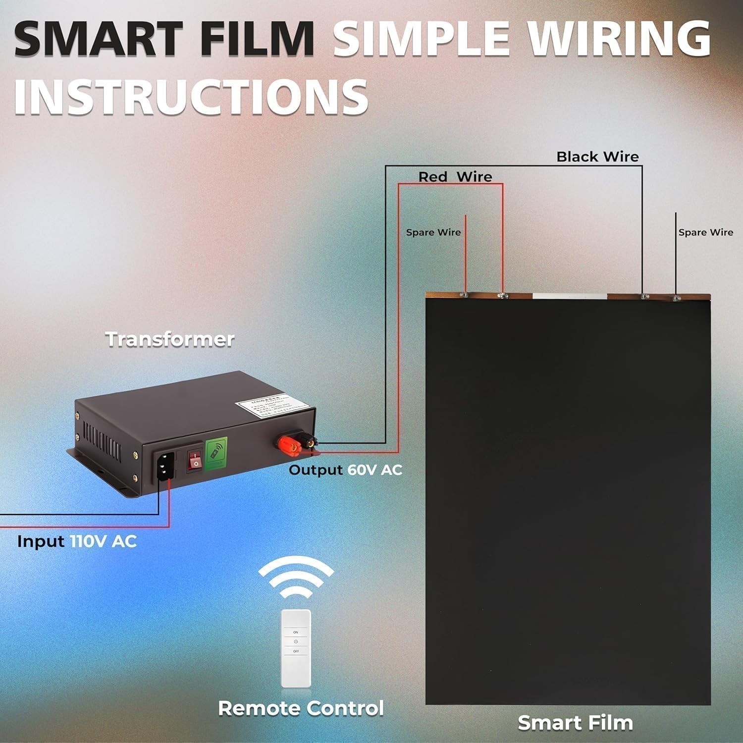 Black PDLC Smart Film Sample 8″ x 12″ Switchable Privacy Window Film Home Office