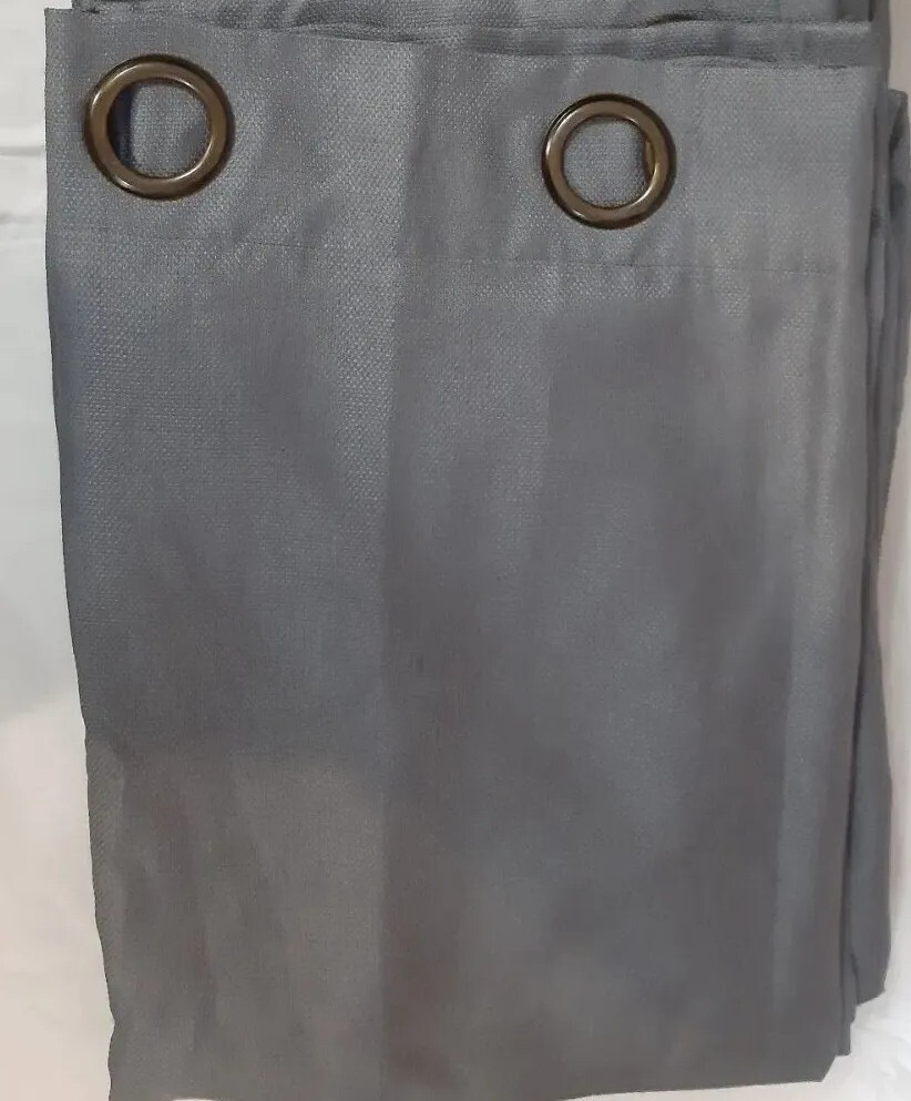 Pier 1 Single Panel 54W x 72L Slate Gray lined curtains w/ Grommet rings