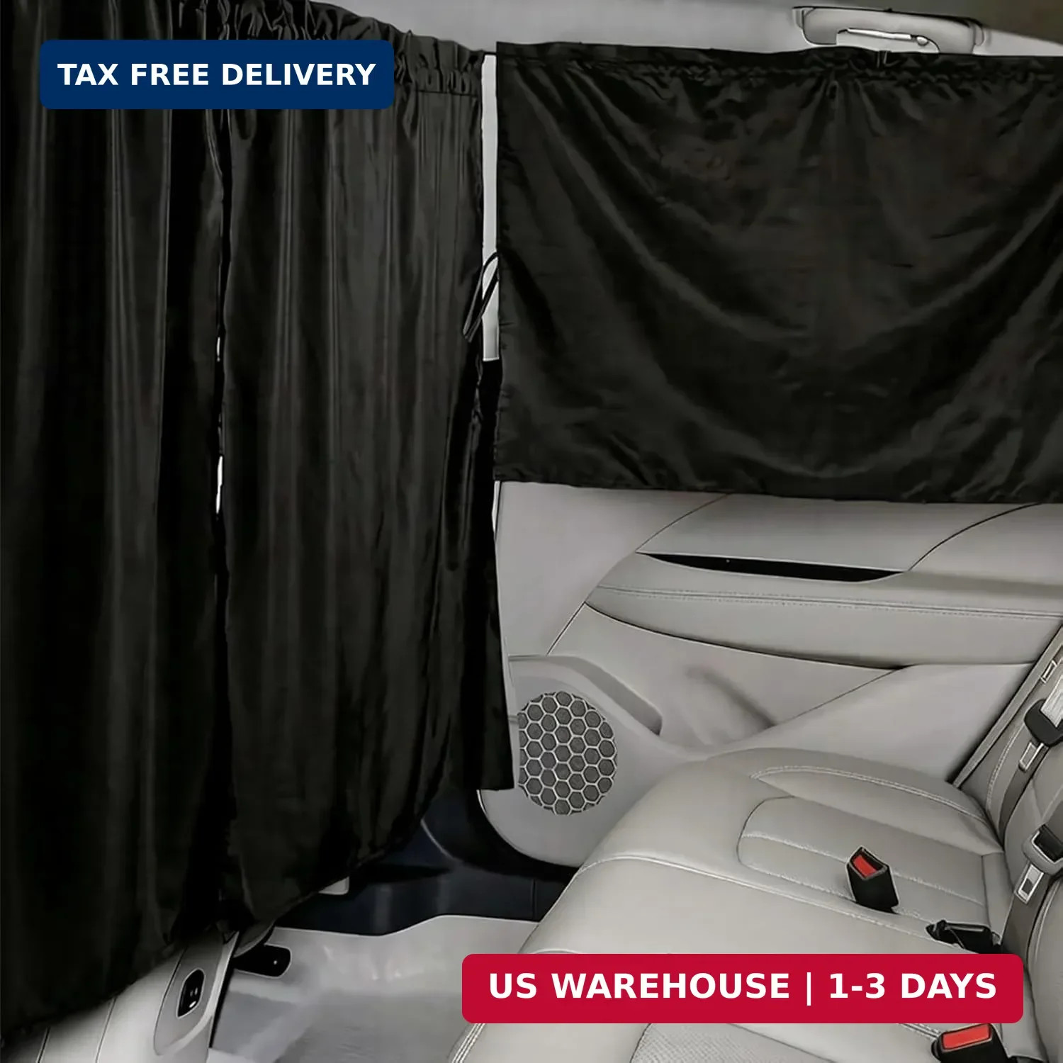 Car Privacy Curtains, Set of 3 Upgraded Double-Layer Large Size Car Divider Curt