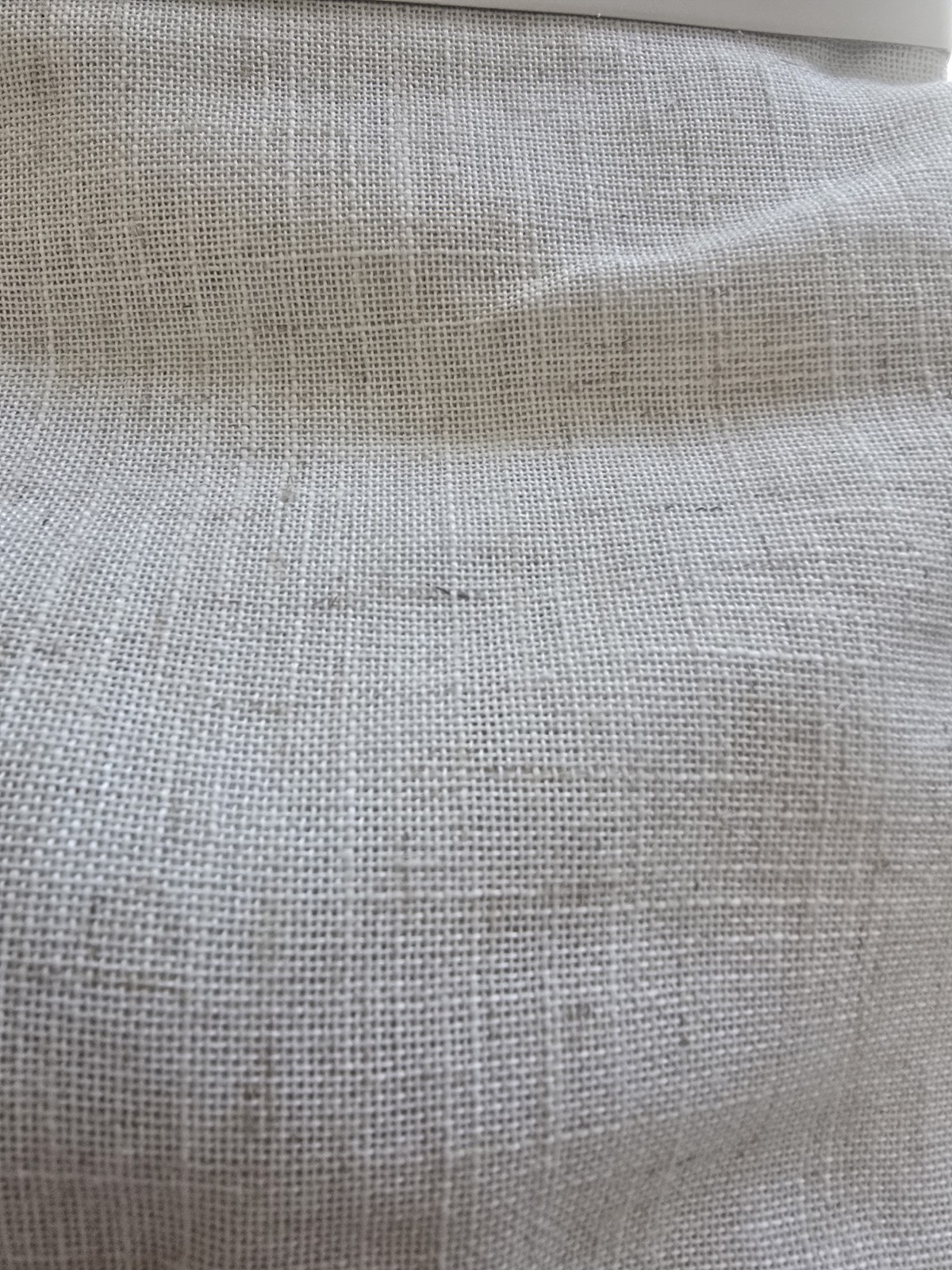 Laura Ashley Window Curtains 2 Two Panels 38 x 84 Linen Blend beige tie top NEW