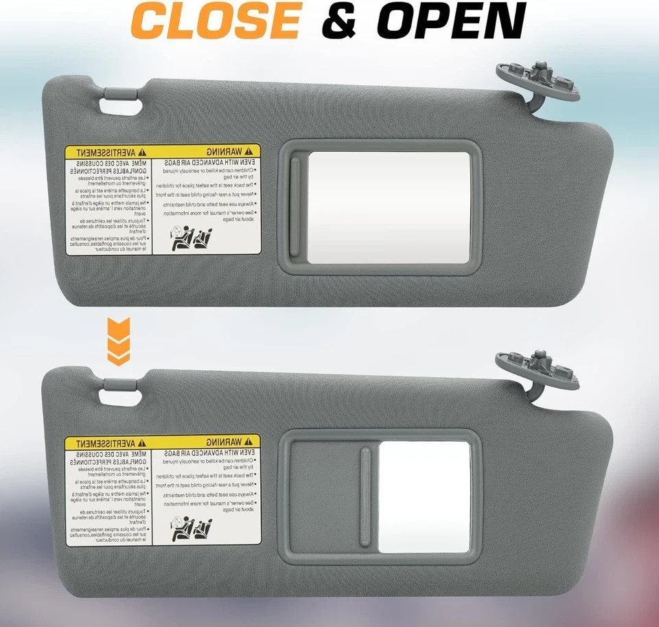 Right Passenger Side Sun Visor Fit for Tacoma 2005 2006 2007 2008 2009 2010 2011