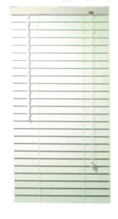 Designers Touch Faux Wood Blind 2 Inch 59×60 White Window Shade