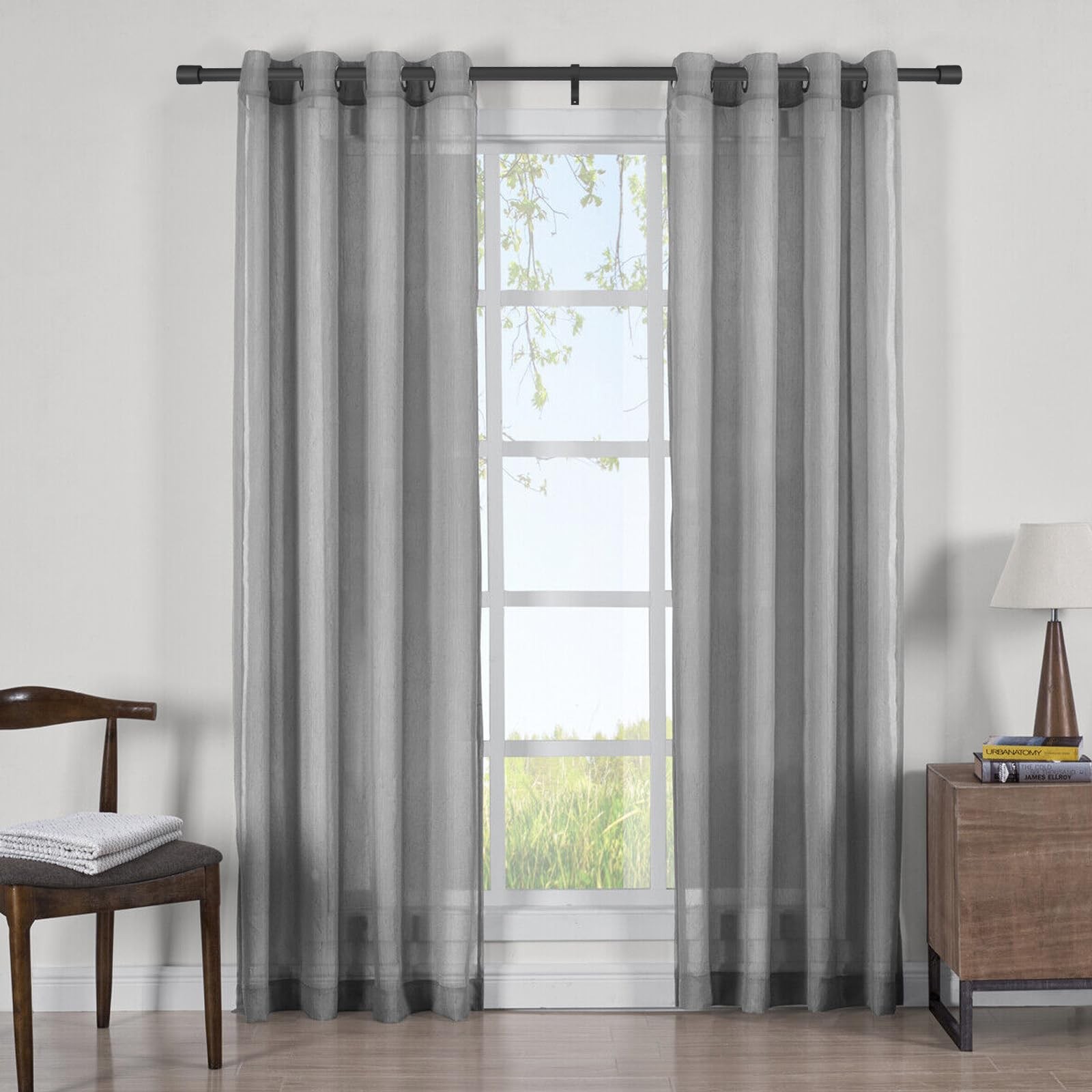 Extra Long Curtain Rods for Window 144-240″, Telescoping Heavy Duty 1-Inch Si…