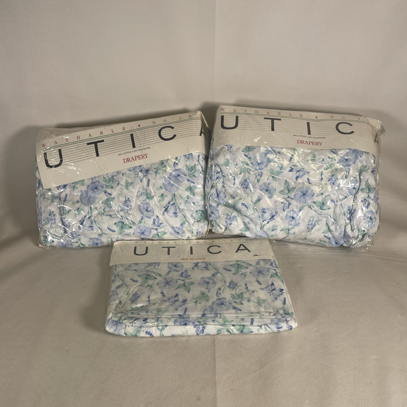 2 Vtg Utica Priscilla Drape Panels 84×84 USA 1 Valance Cottage Lot Of 3-Read!