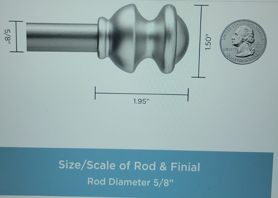 Kenney Kendall Standard Decorative Window Curtain Rod, KN71716, 28-48.” New