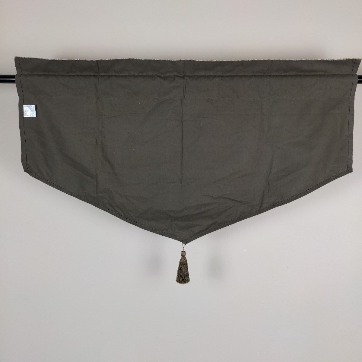 3x Croscill Curtain Valances Brown Paisley Embroidered Layered Tassel 39 x 22.5