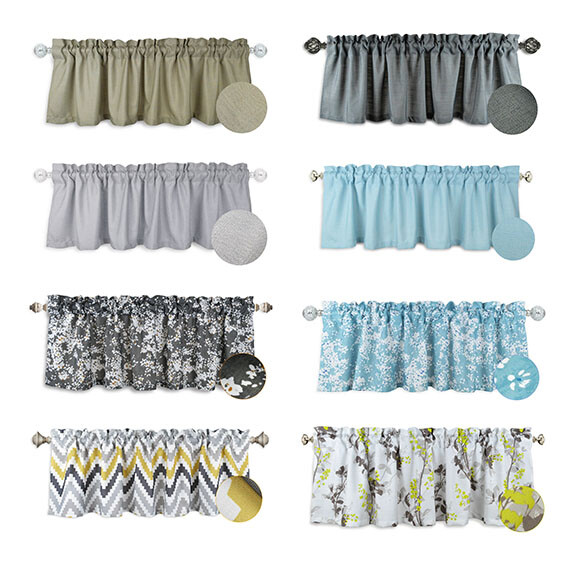 Aiking Home 2-Panels of 56″ x 16″ Polyester Rod Pocket Window Curtain Valances