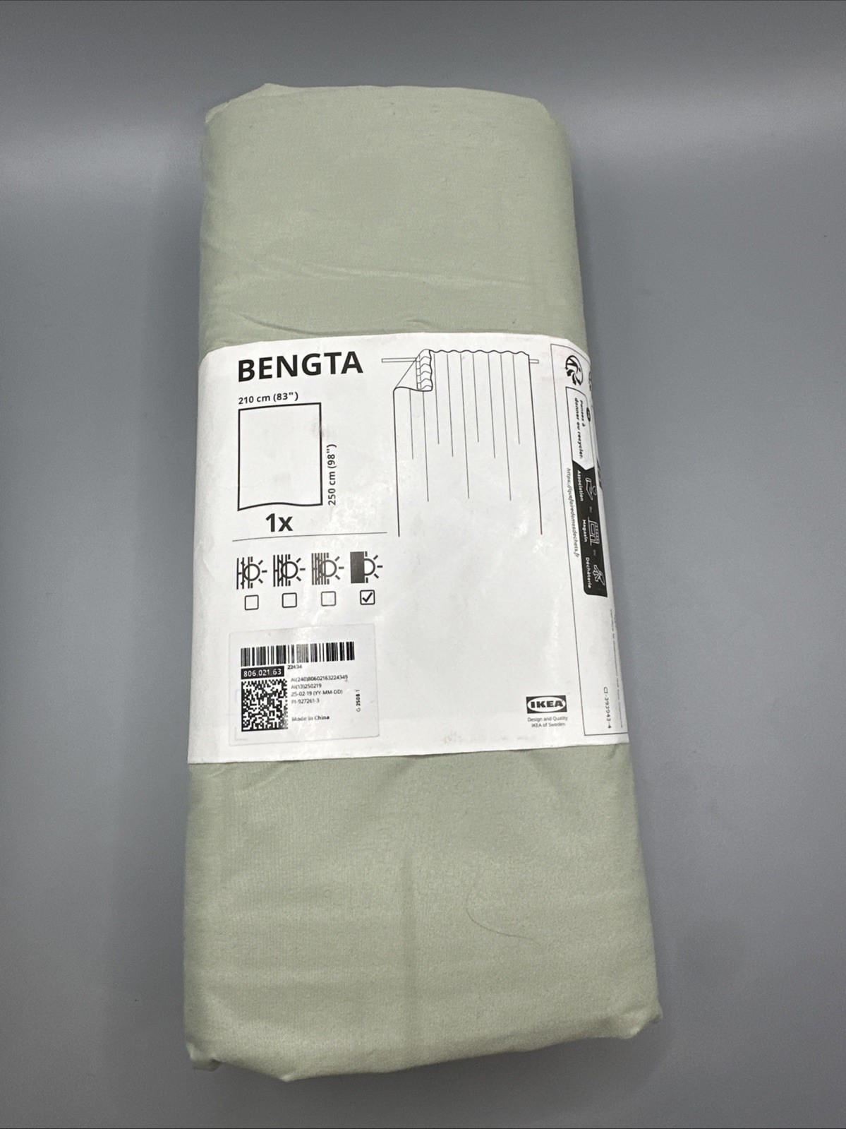 New IKEA GINSTMOTT (1)Light Filtering Curtain Beige 210 CM 250 Cm 005.971.70