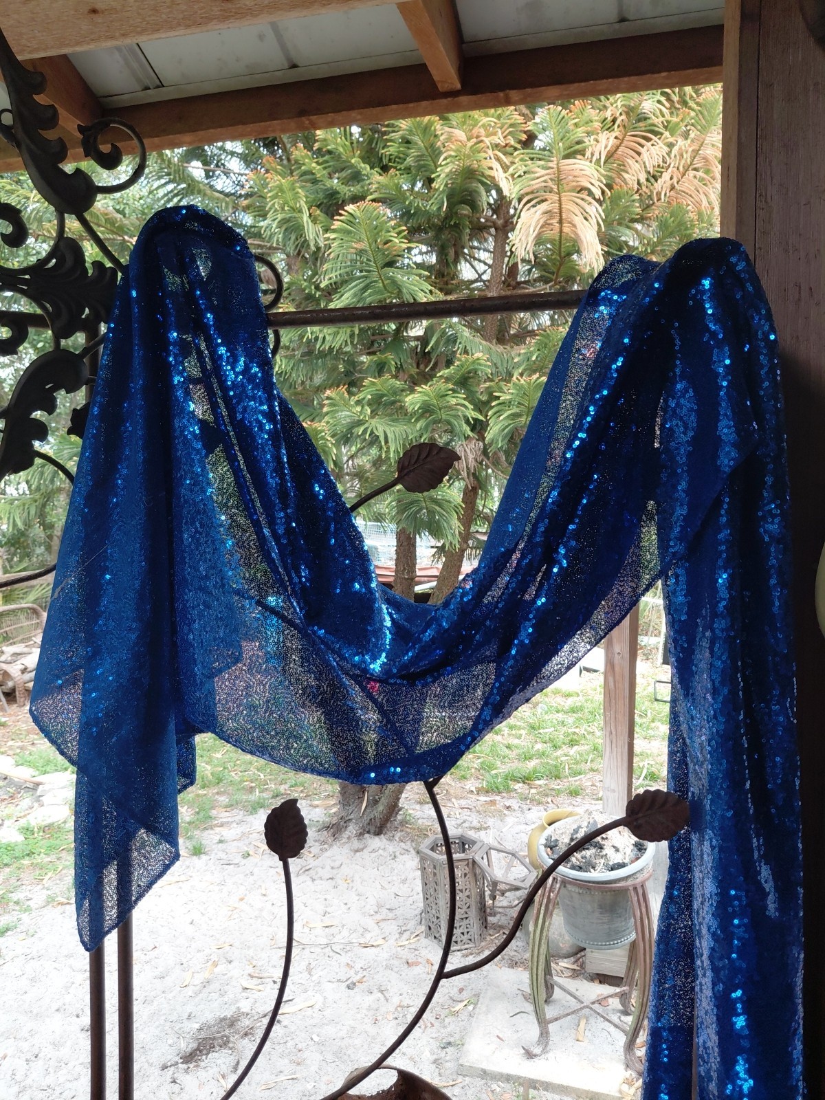 Sheer Sequin Curtains Panels 24 X 96 Royal Blue NWOT 4 Panels