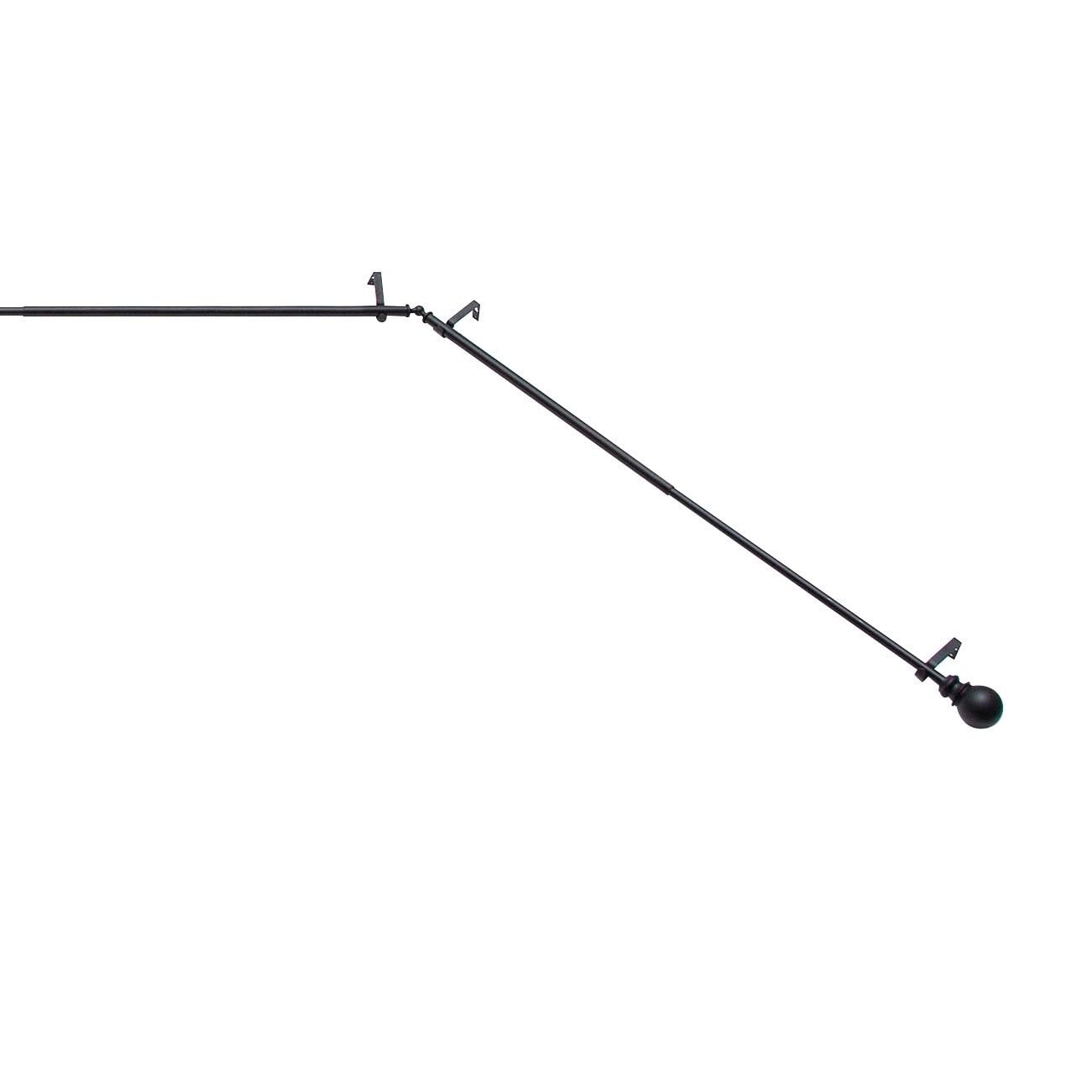 KN80707 Bryce Ball End Decorative Bay Window Curtain Rod, 78-144 Adjustable Leng