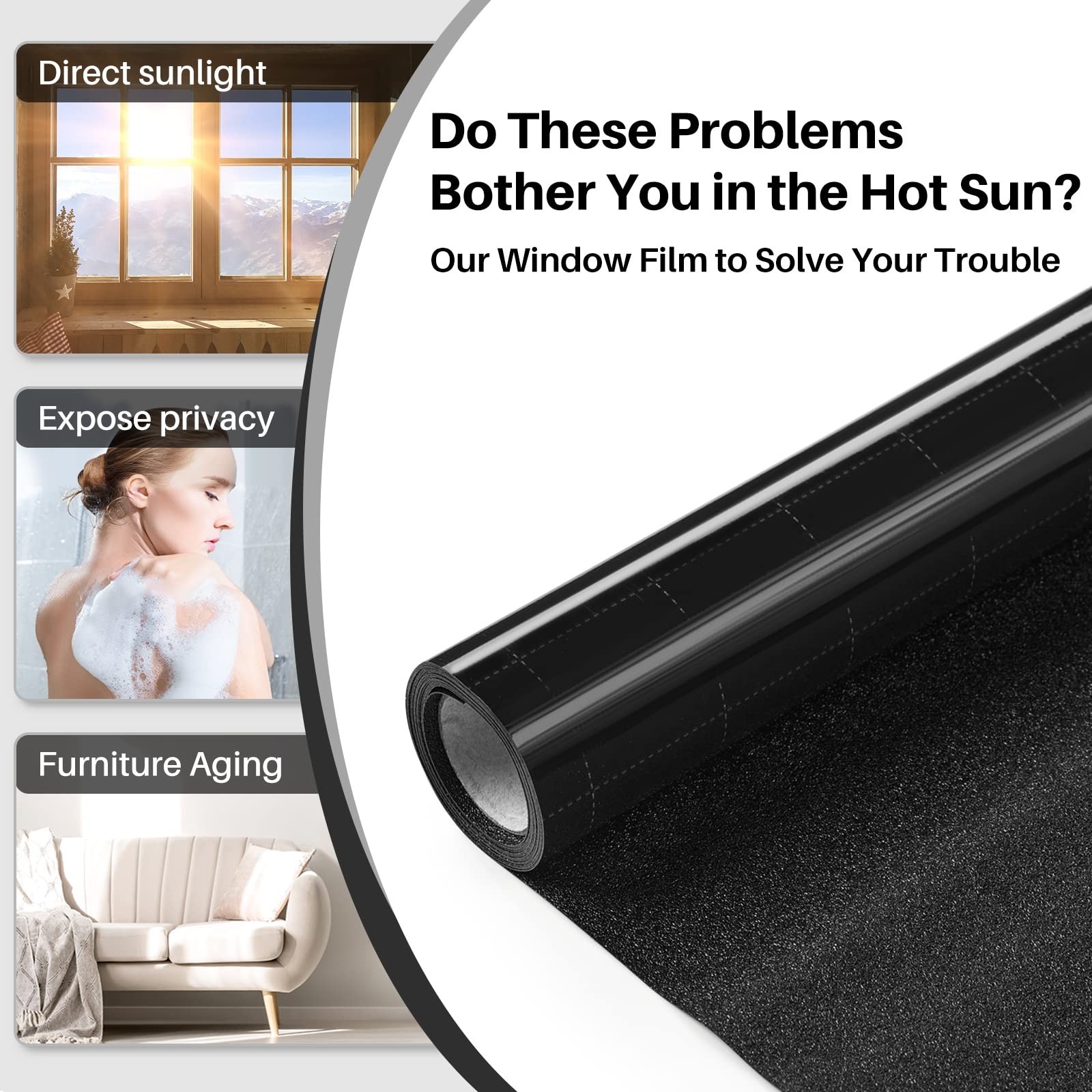 Coavas Window Privacy Film One Way, See Out Not in Windows Tint for Home, Mir