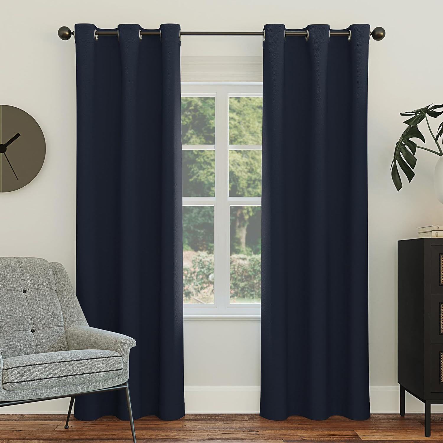 Easton Energy Saving Blackout Grommet Curtain Panel, 40″ X 63″, Navy Blue